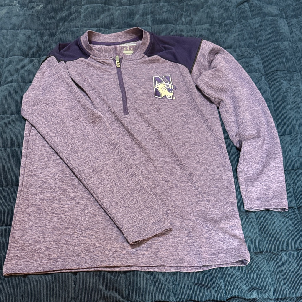 Men’s Champion Northwestern University 1/4 Zip Heathered-Purple Shirt